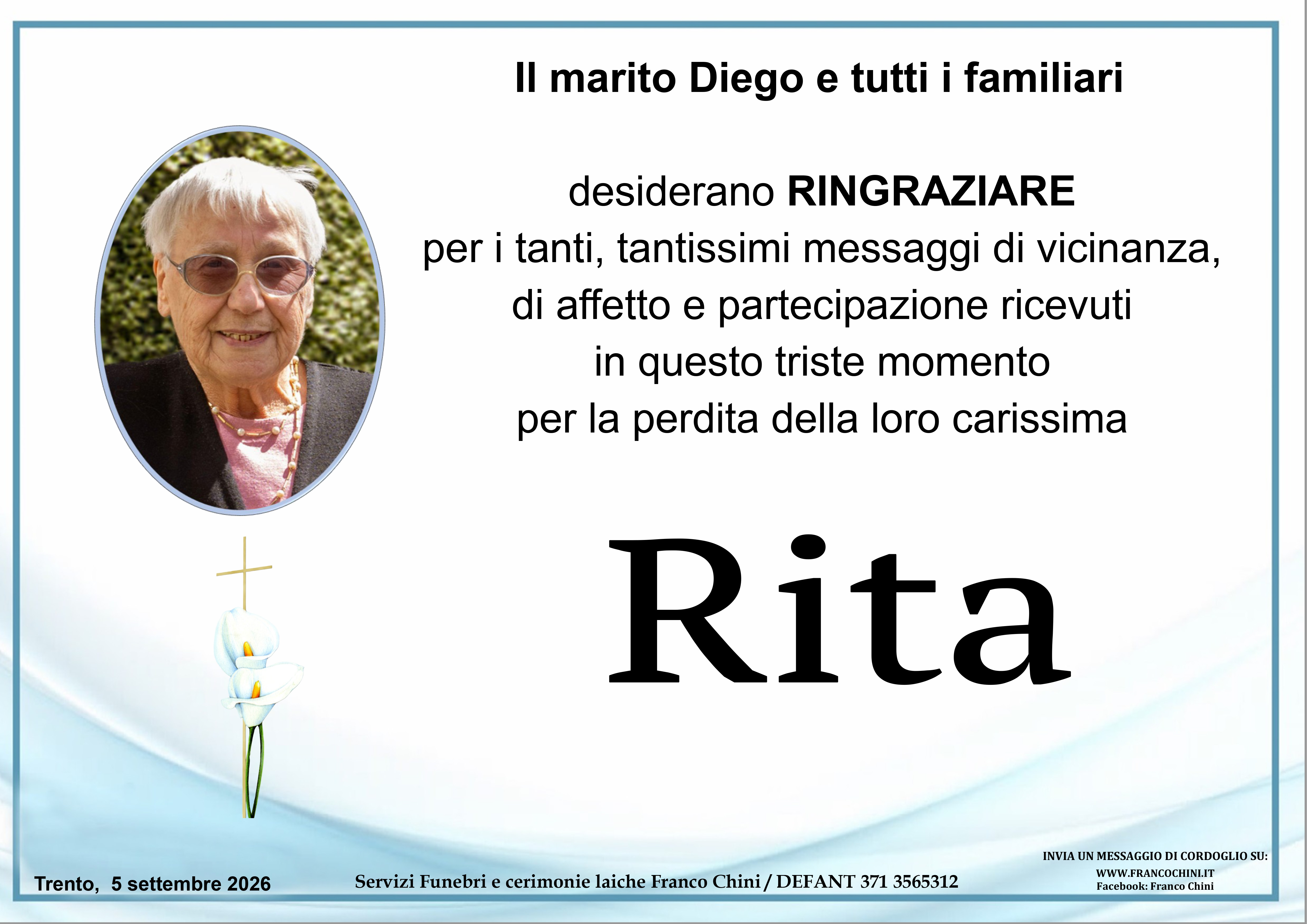 ringraziamento Bensassi Rita